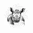 rhino+outline+tattoo+with+Colombian+flag+colors+shading+outside+the+lines+s+and+"Que+Chimba"+written+in+cursive+insde+th tattoo design idea