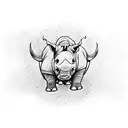 rhino+outline+tattoo+with+Colombian+flag+colors+shading+outside+the+lines+s+and+"Que+Chimba"+written+in+cursive+insde+th tattoo design idea