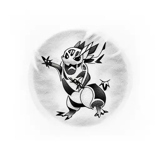 Japanese Pokemon Fantasma Tattoo Idea - BlackInk AI