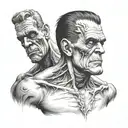 Frankenstein whispering tattoo design idea