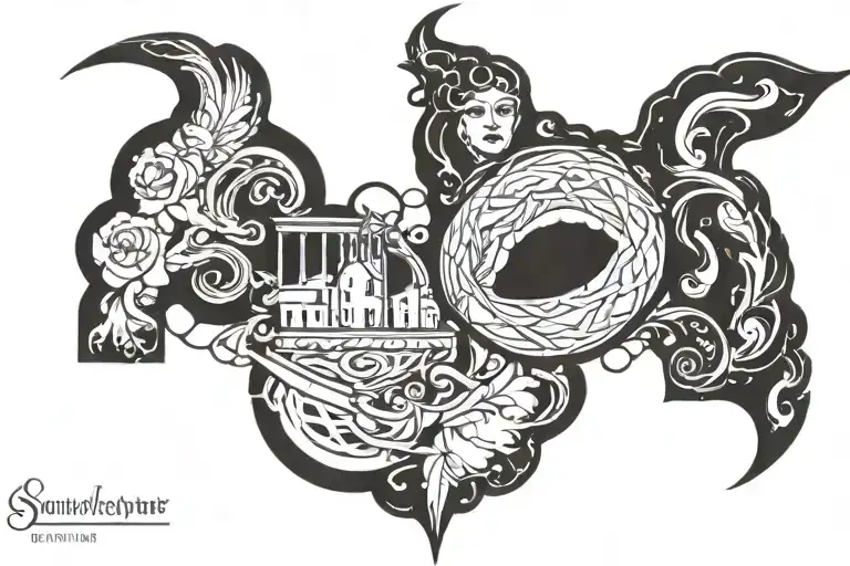 roman philospher and san jose california tattoo design idea