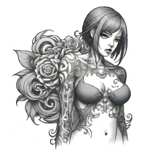 big titties hentai tattooed girl tattoo design idea