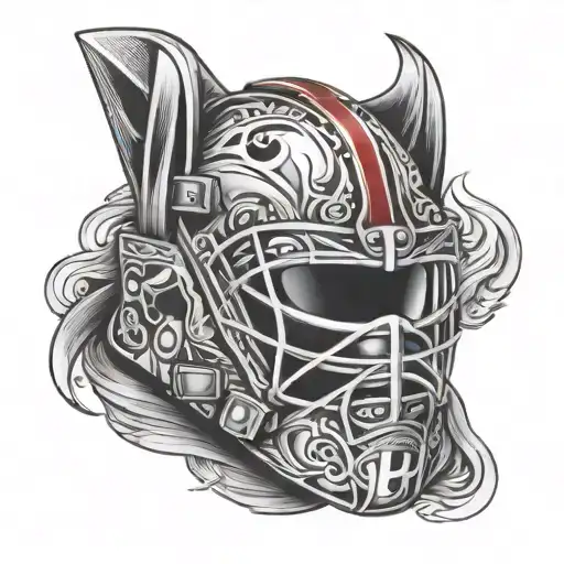 Carolina Hurricanes hockey mask with Final Fantasy inspired elements tattoo design idea