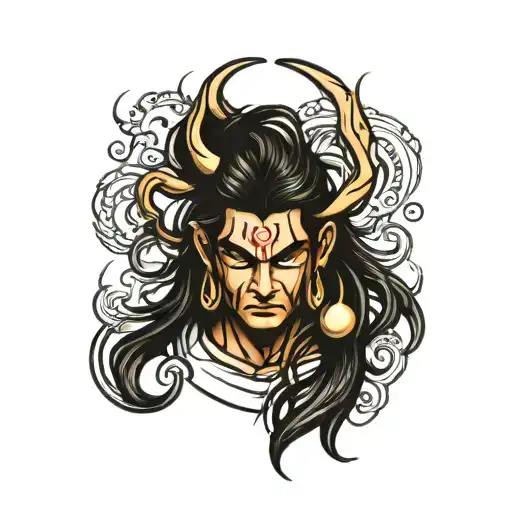 lord shiva angry tattoo design idea