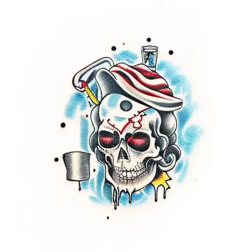 The word "Psycho" with chemical serum dripping tattoo design idea