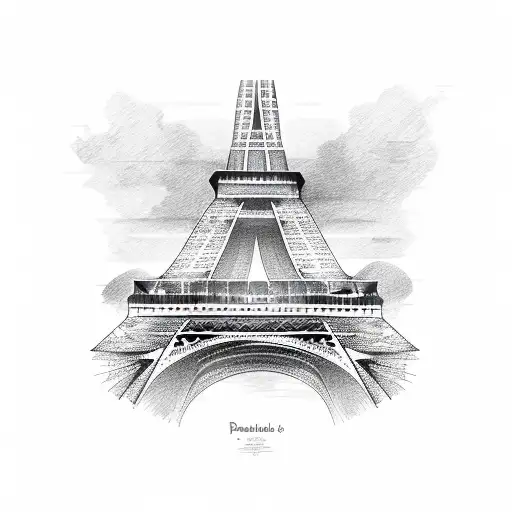 skyline from paris tattoo design idea