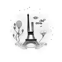 skyline from paris tattoo design idea