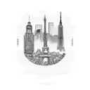 skyline from paris tattoo design idea