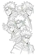 Tobirama Senju, Kakashi Hatake, and Shikamaru Nara tattoo design idea