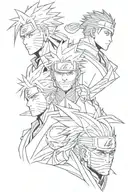 Tobirama Senju, Kakashi Hatake, and Shikamaru Nara tattoo design idea