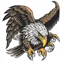 Eagle biting neck tattoo design idea