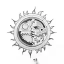 sun and moon and the morning star tattoo design idea