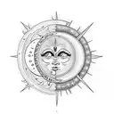sun and moon and the morning star tattoo design idea