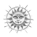 sun and moon and the morning star tattoo design idea