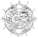sun and moon and the morning star tattoo design idea