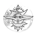 sun and moon and the morning star tattoo design idea