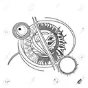 sun and moon and the morning star tattoo design idea