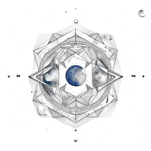 Capricorn constellation merging with a galaxy tattoo design idea