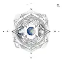 Capricorn constellation merging with a galaxy tattoo design idea