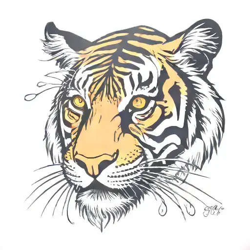 Tiger face foot tattoo tattoo design idea