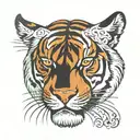 Tiger face foot tattoo tattoo design idea