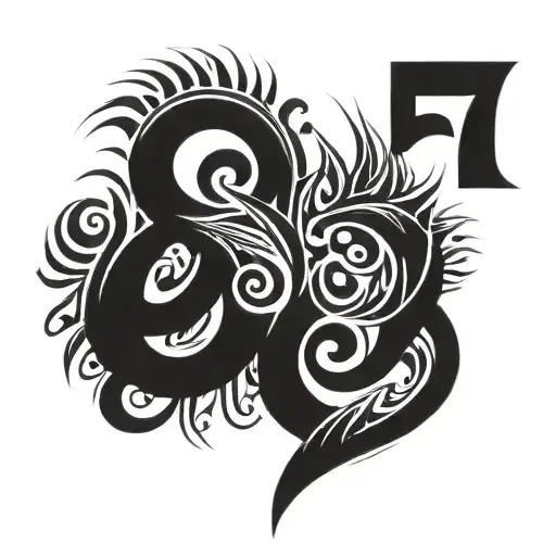 1997 number in vertical  tattoo design idea