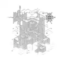 A technology-inspired adventure map with hidden treasures tattoo design idea