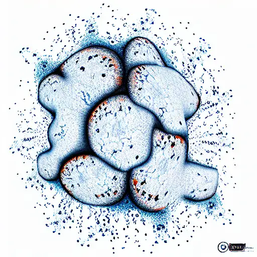 lava blobs floating in forest blue orange tattoo design idea