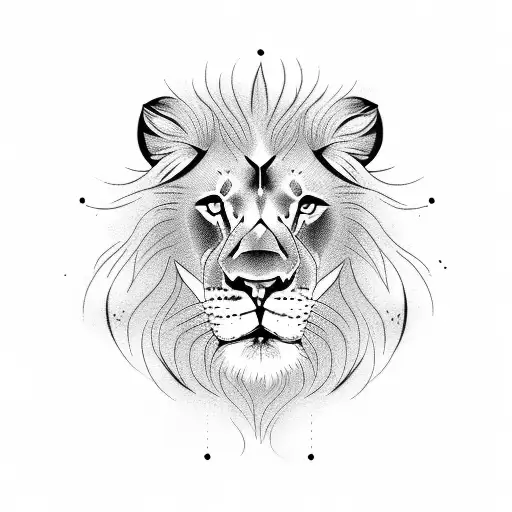 lion looking at cub tattoo design idea
