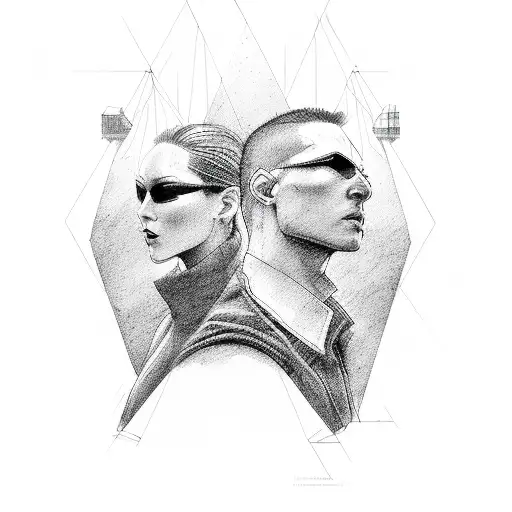 Matrix-inspired design tattoo design idea