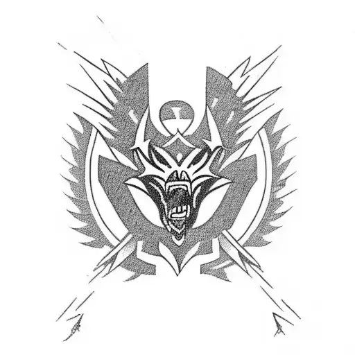 Design me a tribal tattoo with an AV8-B Harrier Jump Jet tattoo design idea