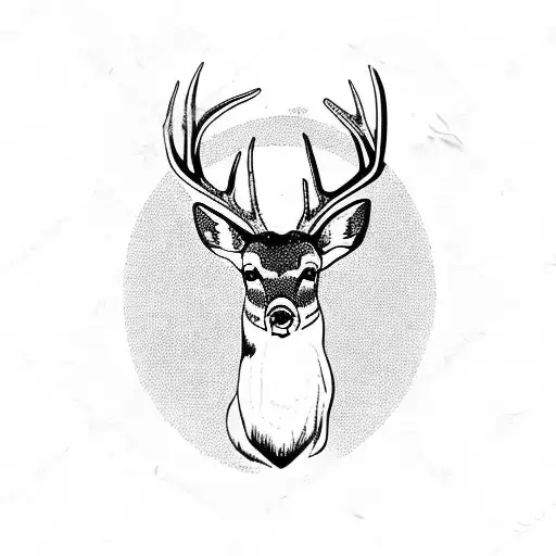 White Tail buck deer tattoo design idea