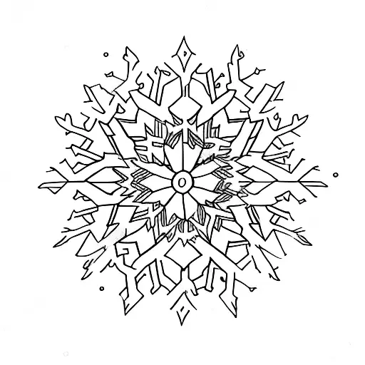 half snowflake,  half clock tattoo design idea