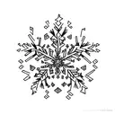 half snowflake,  half clock tattoo design idea