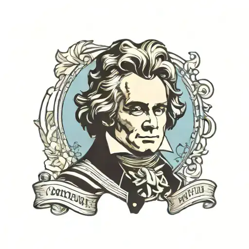 Beethoven portrait tattoo design idea