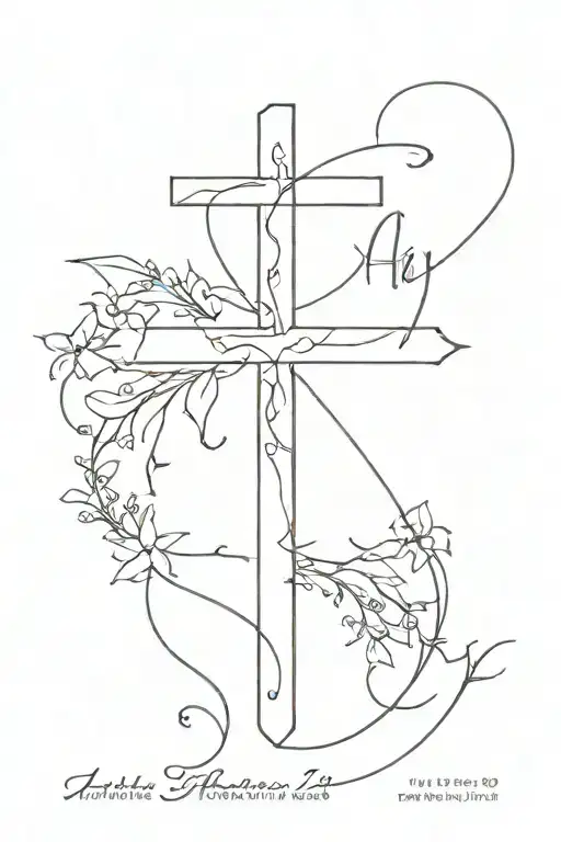 cross tattoo with bible quote john 13:7 tattoo design idea