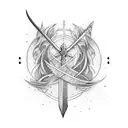 sword pen tattoo design idea