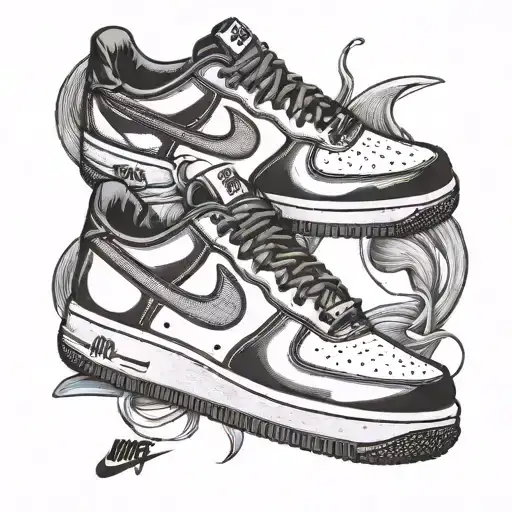 tennis nike air force one slow   tattoo design idea