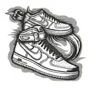 tennis nike air force one slow   tattoo design idea