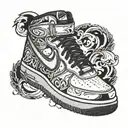 tennis nike air force one slow   tattoo design idea