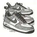 tennis nike air force one slow   tattoo design idea