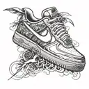 tennis nike air force one slow white  tattoo design idea