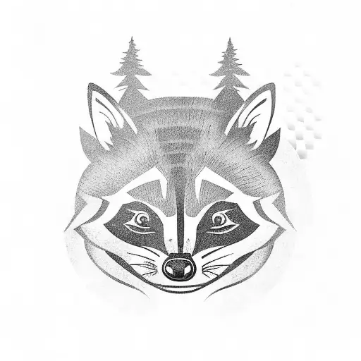 totem pole related to a raccoon tattoo design idea