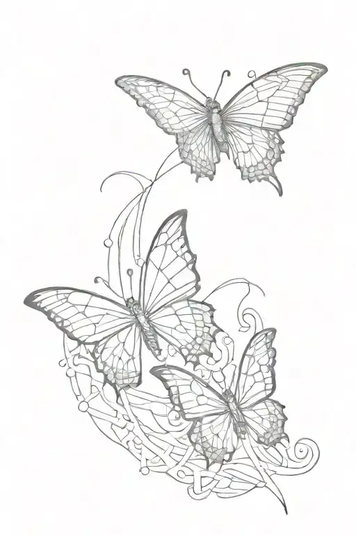 butterfly sleeve cyber sigilism tattoo design idea