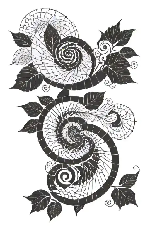 Fibonacci spiral tattoo design idea
