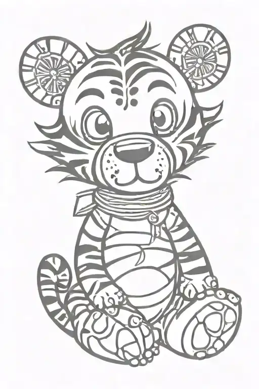 goth tigger voodoo doll tattoo design idea