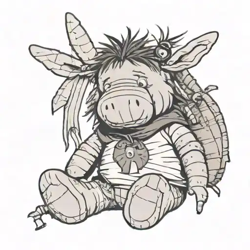 voodoo doll punk eeyore tattoo design idea