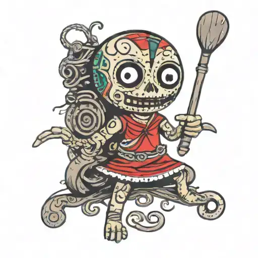 tapatío guy in voodoo doll form tattoo design idea