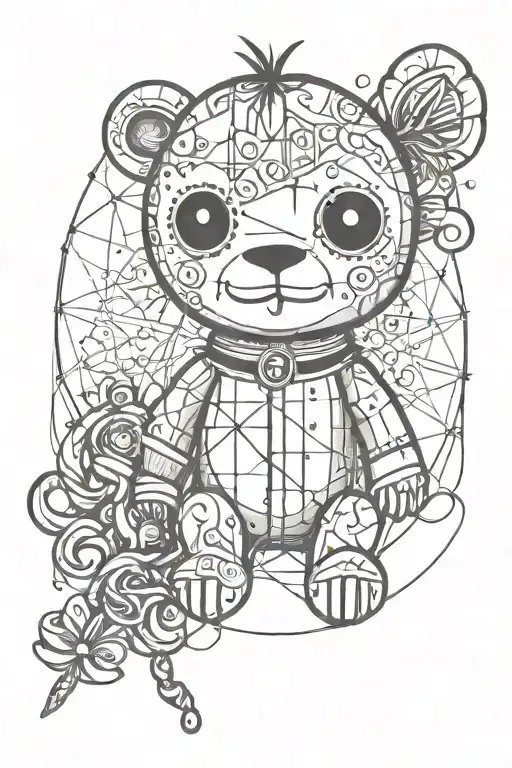 emo voodoo doll animal tattoo design idea