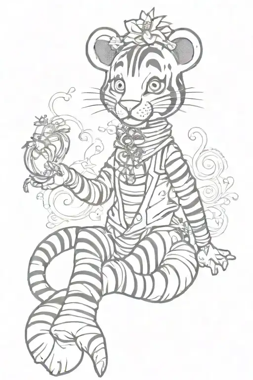 goth tigger voodoo doll tattoo design idea